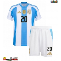 Camisa de Futebol Argentina Alexis Mac Allister #20 Equipamento Principal Infantil Copa America 2024 Manga Curta (+ Calças curtas)